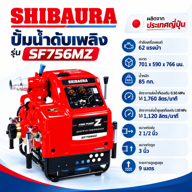 ปั๊มดับเพลิง SHIBAURA 3SF756MZ